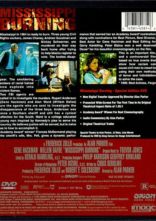 Mississippi Burning (1988) - Gene Hackman  DVD For Cheap