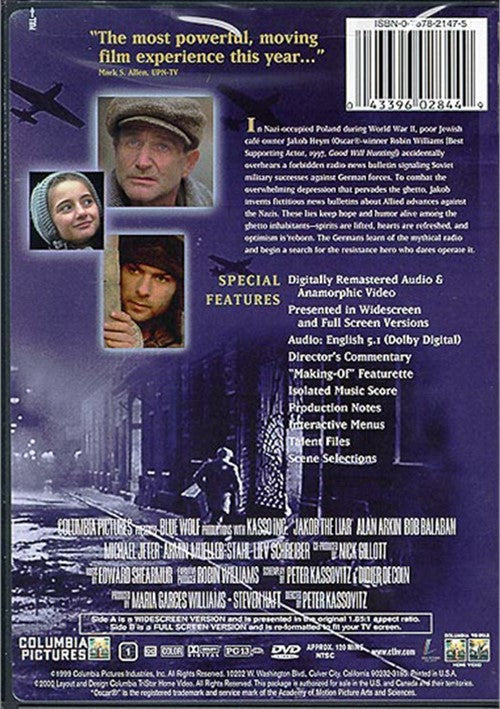 Jakob The Liar (1999) - Robin Williams  DVD Discount