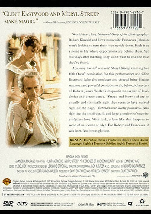 Bridges Of Madison County (1995) - Clint Eastwood  DVD Fashion