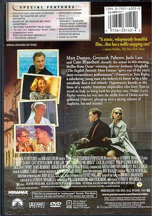 The Talented Mr. Ripley (1999) - Matt Damon  DVD For Cheap